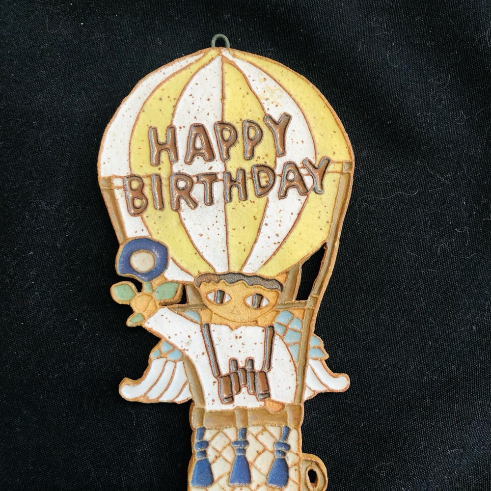 St. Andrew’s Abbey Happy Birthday Hot Air Balloon Party Ceramic Hanging Plaque